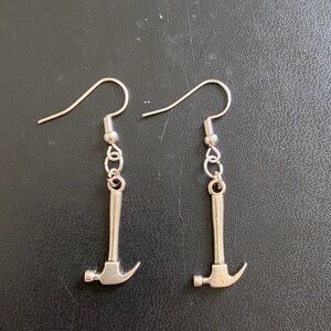 Handmade Silver Hammer Earrings